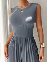 Load image into Gallery viewer, Round Neck Sleeveless Wide Leg Jumpsuit