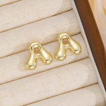 Load image into Gallery viewer, 18K Gold-Plated Bubble Letter Stud Earrings
