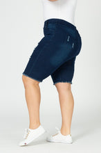 Load image into Gallery viewer, Plus Hi-Waist Distressed Bermuda Short Jeggings