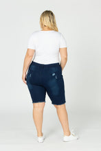 Load image into Gallery viewer, Plus Hi-Waist Distressed Bermuda Short Jeggings