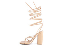 Load image into Gallery viewer, POLE DANCE LACE UP BLOCK HEELED SANDAL