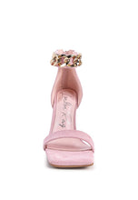Load image into Gallery viewer, LAST SIP HEELED FAUX SUEDE CHAIN STRAP SANDAL