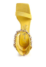 Load image into Gallery viewer, LAST SIP HEELED FAUX SUEDE CHAIN STRAP SANDAL