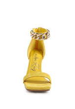 Load image into Gallery viewer, LAST SIP HEELED FAUX SUEDE CHAIN STRAP SANDAL