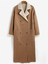 Load image into Gallery viewer, Plus Size Drop Shoulder Sherpa Longline Coat