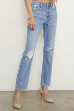 Load image into Gallery viewer, HIGH RISE DISTRESSED GIRLFRIEND JEANS