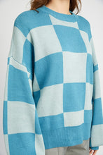 Load image into Gallery viewer, CHECKERED SWEATER WITH BUBBLE SLEEVES