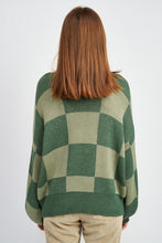 Load image into Gallery viewer, CHECKERED SWEATER WITH BUBBLE SLEEVES