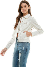 Load image into Gallery viewer, Spandex Ladies Casual Denim Jacket