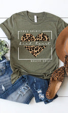 Load image into Gallery viewer, Free Spirit Leopard Heart Graphic Tee PLUS
