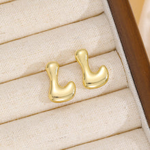 Load image into Gallery viewer, 18K Gold-Plated Bubble Letter Stud Earrings