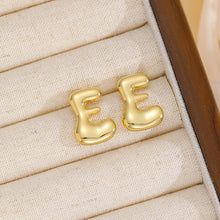 Load image into Gallery viewer, 18K Gold-Plated Bubble Letter Stud Earrings