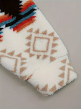 Load image into Gallery viewer, Geometric Zip Up Hooded Sherpa Jacket