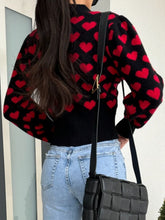 Load image into Gallery viewer, Valentine’s Day Heart V-Neck Cropped Cardigan