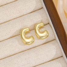 Load image into Gallery viewer, 18K Gold-Plated Bubble Letter Stud Earrings