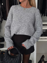 Load image into Gallery viewer, Bow Slit Back Round Neck Sweater