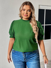 Load image into Gallery viewer, Honey Plus Size Round Neck Flounce Sleeve Blouse