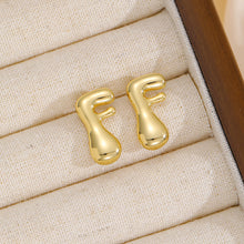 Load image into Gallery viewer, 18K Gold-Plated Bubble Letter Stud Earrings