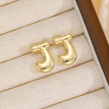 Load image into Gallery viewer, 18K Gold-Plated Bubble Letter Stud Earrings