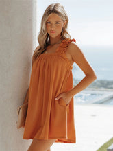 Load image into Gallery viewer, Full Size Frill Pocketed Square Neck Wide Strap Dress