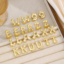 Load image into Gallery viewer, 18K Gold-Plated Bubble Letter Stud Earrings