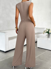Load image into Gallery viewer, Round Neck Sleeveless Wide Leg Jumpsuit