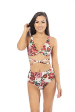 Load image into Gallery viewer, BRALETTE BIKINI SET, FLORAL PRINT,WRAP AROUND