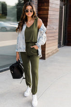 Load image into Gallery viewer, Drawstring Round Neck Sleeveless Jumpsuit