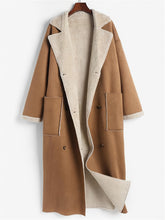 Load image into Gallery viewer, Plus Size Drop Shoulder Sherpa Longline Coat