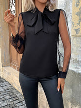 Load image into Gallery viewer, Tie Neck Long Sleeve Blouse