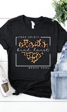 Load image into Gallery viewer, Free Spirit Leopard Heart Graphic Tee PLUS
