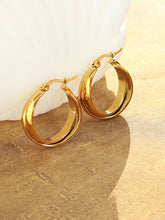 Load image into Gallery viewer, 18K Gold-Plated Titanium Steel Huggie Earrings