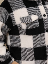 Load image into Gallery viewer, Plus Size Pocketed Plaid Collared Neck Jacket