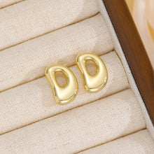 Load image into Gallery viewer, 18K Gold-Plated Bubble Letter Stud Earrings