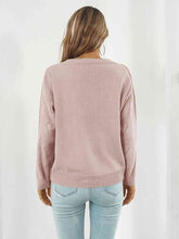 Load image into Gallery viewer, Openwork V-Neck Sweater