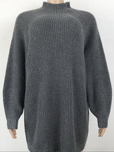 Load image into Gallery viewer, Mock Neck Dropped Shoulder Sweater Dress