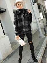 Load image into Gallery viewer, Plaid Zip-Up Collared Jacket