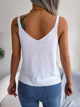 Load image into Gallery viewer, Openwork Scoop Neck Knit Tank Top