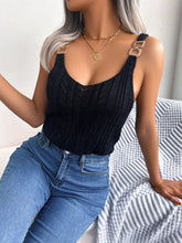 Load image into Gallery viewer, Openwork Scoop Neck Knit Tank Top