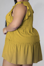 Load image into Gallery viewer, Plus Size V-Neck Frill Trim Mini Dress