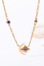 Load image into Gallery viewer, Moon & Star Shape Zircon Pendant Necklace