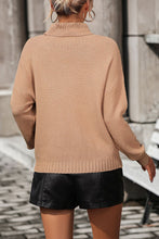 Load image into Gallery viewer, Turtle Neck Tassel Front Long Sleeve Pullover Sweater