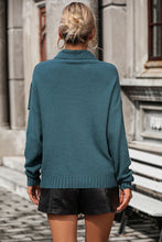 Load image into Gallery viewer, Turtle Neck Tassel Front Long Sleeve Pullover Sweater