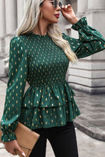 Load image into Gallery viewer, Smocked Flounce Sleeve Layered Blouse