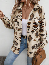 Load image into Gallery viewer, Geometric Button Up Dropped Shoulder Jacket
