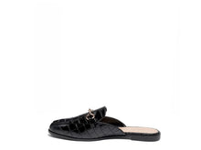 Load image into Gallery viewer, Begonia buckled faux leather croc mules
