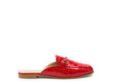 Load image into Gallery viewer, Begonia buckled faux leather croc mules
