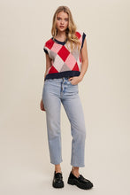 Load image into Gallery viewer, Argyle Cropped Sweater Vest
