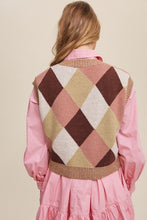 Load image into Gallery viewer, Argyle Cropped Sweater Vest
