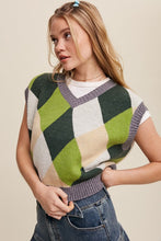 Load image into Gallery viewer, Argyle Cropped Sweater Vest
